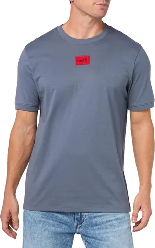 Vista 27 de Hugo Mens Ribbed Crew Neck Regular Fit Center Logo T-Shirt Blanco (Chalk White)