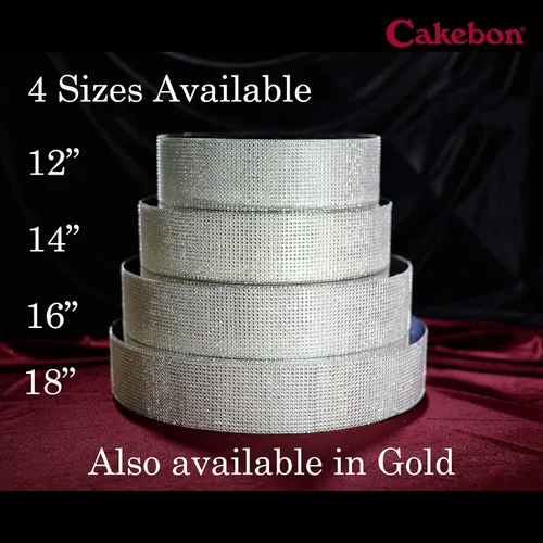 Vista 8 de Cakebon Soportes para tartas, color plateado de 12 pulgadas con diamantes de imitación para pasteles y pasteles, espuma de poliestireno ligera
