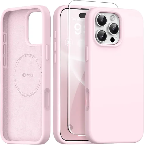 Vista 76 de GONEZ Funda magnética para iPhone 12 Case / 12 Pro Case, compatible con MagSafe, [protector de pantalla + protector de lente de cámara], funda