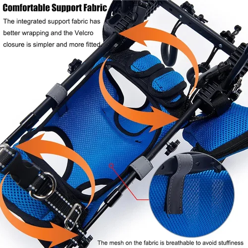 Vista 3 de Silla de ruedas para perros para patas traseras, silla de ruedas ligera y ajustable, carrito de apoyo completo para patas traseras, inconvenientes
