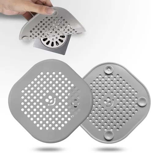 Vista 18 de Protector de silicona para cubrir drenaje de ducha, bañera, cocina, baño, recoge restos de cabello, paquete de 2, color negro