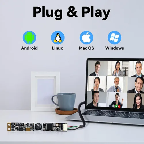 Vista 7 de Módulo de cámara USB de enfoque automático de 16 MP con micrófono, cámara de grabación de luz de gran angular de 100 grados para grabador láser