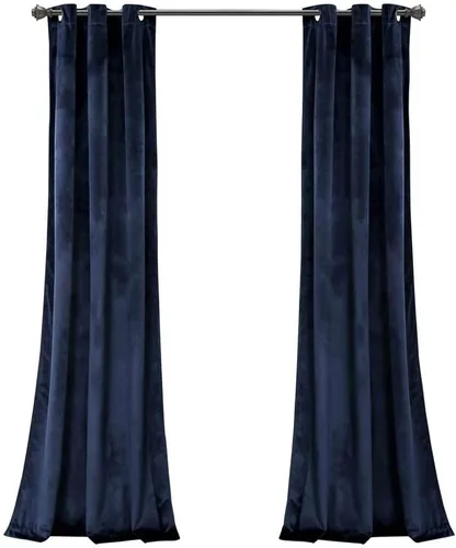 Vista 32 de Lush Decor Prima Velvet - Par de paneles de cortinas de ventana de terciopelo sólido con filtro de luz, 38" de ancho x 84" de largo, negro