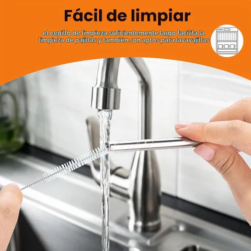 Vista 8 de ALINK - Paquete de 6 popotes de acero inoxidable compatibles con el vaso Stanley Iceflow de 20 onzas con tapa abatible, popotes metálicos