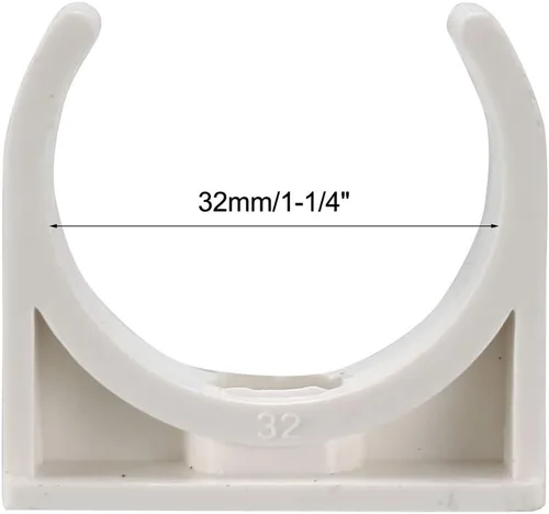Vista 4 de uxcell Pinzas de abrazaderas de PVC para tubería de agua de 1.260 in, apto para bandejas de TV de 1.260 in/1.26 pulgadas de diámetro exterior, tubo