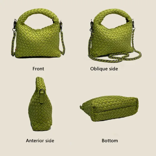 Vista 3 de Bolso tejido para mujer, bolso cruzado de moda, bolso de hombro con asa superior, bolso casual de mano y bolsos de viaje, bolso Hobo