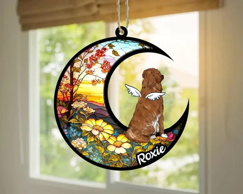 Vista 184 de LOVELYPOD Adorno de Navidad personalizado para perro Basset Hound (marrón) Basset Hound (marrón) adorno para atrapasoles de perro, razas de perros