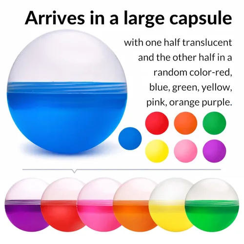 Vista 4 de Paquete variado de dulces en cápsula redonda gigante de color transparente – Surtido de dulces envueltos individualmente 20 piezas de 0.74 libras