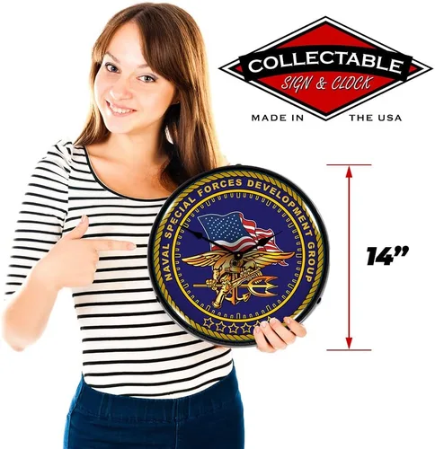 Vista 3 de Navy Seals - Reloj de pared LED, diseño de parche militar, iluminado de 14 pulgadas