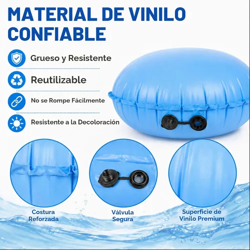 Vista 3 de Hungdao 2 almohadas de piscina para flotadores de invierno sobre el suelo