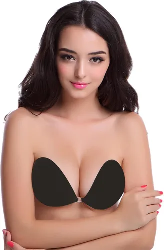 Vista 4 de Vavili Brasier adhesivo con efecto realce, brasier invisible, reutilizable, sin espalda y sin tirantes para mujer