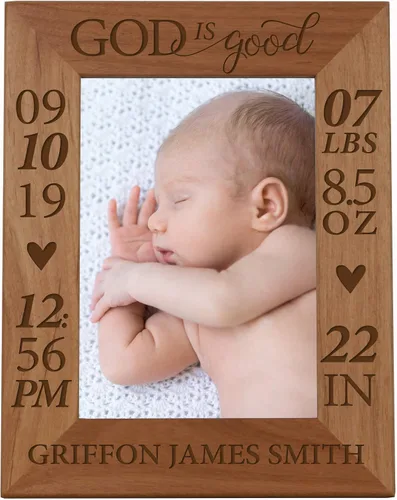 Vista 6 de LifeSong Milestones Marcos de bebé personalizados para niños y niñas, marco de fotos para anuncios de nacimiento, guardería o dormitorio, marcos
