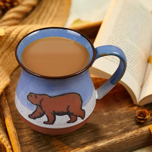 Vista 4 de MPotTo Taza de cerámica con oso polar de 16 onzas, taza de café novedosa para hombres y mujeres, regalo de cumpleaños para hombres y mujeres, regalo