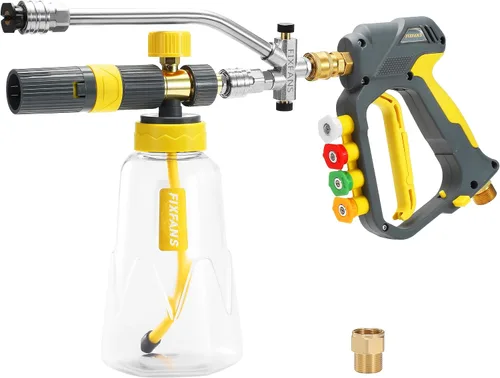 Vista 10 de Cañón de espuma FIXFANS con adaptador de repuesto para Portland Husky Ryobi Wide Neck Pressure Washer Snow Foam Lance, Heavy Duty Power Washer