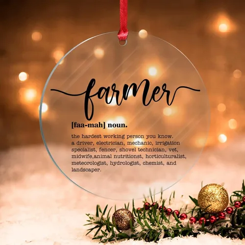 Vista 15 de Adorno colgante para árbol de Navidad, definición de hermano, regalo de vacaciones, adorno acrílico para árbol de Navidad, definición de sustantivo