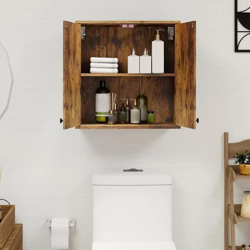 Vista 8 de YOURLITE Gabinete de lavandería, gabinete de medicinas, organizador de granja montado en la pared con estantes para baño y cocina sobre el inodoro