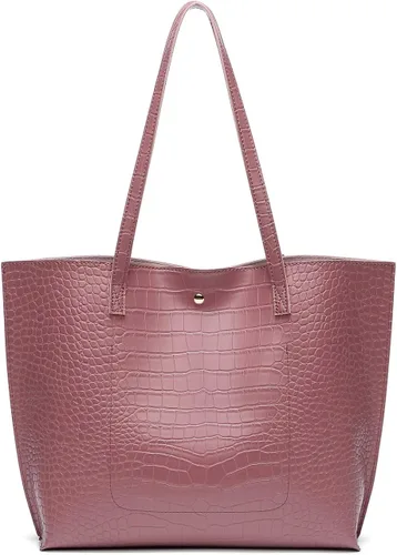 Vista 3 de Dreubea Women's Soft Faux Leather Tote Shoulder Bag from, Big Capacity Tassel Handbag