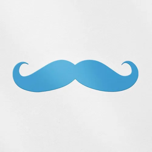 Vista 33 de 2 calcomanías de vinilo impermeables de alta calidad sin fondo para bigote en blanco (azul azul), calcomanías de vinilo impermeables de alta calidad