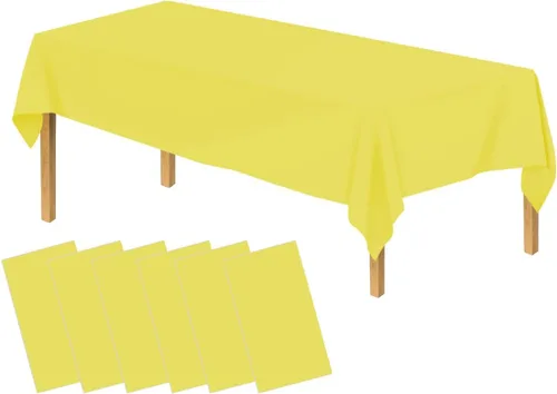 Vista 36 de Mantel de plástico rosa claro (paquete de 2), funda de mesa de comedor de 54 x 108 pulgadas para mesa rectangular, manteles desechables
