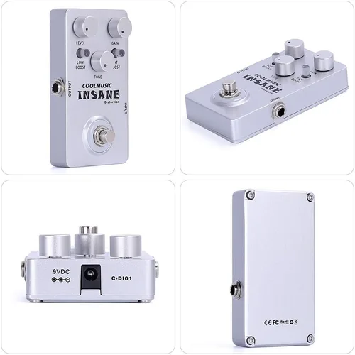 Vista 5 de COOLMUSIC C-DI01 Insane Distortion Pedal de distorsión de bajo para guitarra