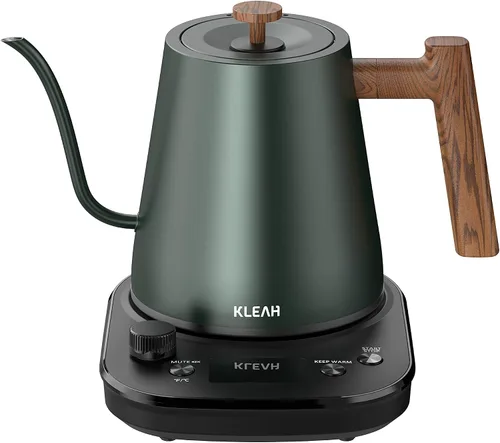 Vista 9 de KLEAH Hervidor eléctrico de cuello de cisne con control de temperatura – Hervidor de té y café de apagado automático de 0.8L, caldera de agua