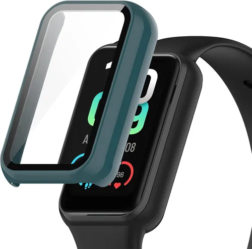 Vista 7 de E ECSEM Funda compatible con Amazfit Band 7 con protector de pantalla de vidrio templado integrado, cobertura completa, carcasa protectora ultrafina