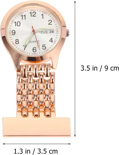 Vista 3 de ULTECHNOVO Reloj de enfermera con segunda mano para mujeres y hombres, reloj de solapa para enfermera, reloj de bolsillo de metal con clip en reloj