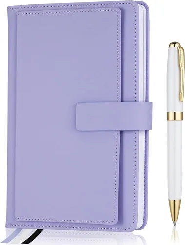 Vista 11 de Cuaderno Ejecutivo con Líneas, 256 Páginas, Rayado Universitario, Tapa Dura de Cuero A5, Bolígrafo Incluido, con Bolsillo para Notas; Cuadernos