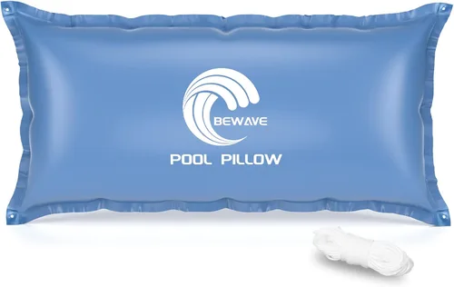 Vista 10 de BEWAVE Almohada de piscina, almohada de aire de invierno para cubiertas de piscina de invierno sobre el suelo, 4 x 4 pies