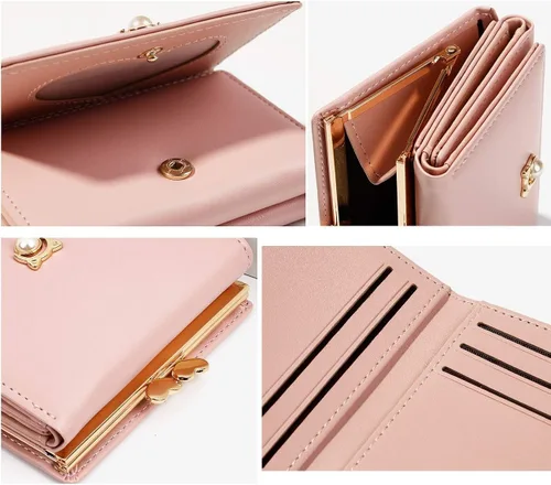 Vista 6 de JIUFENG - Cartera corta para mujer, diseño coreano