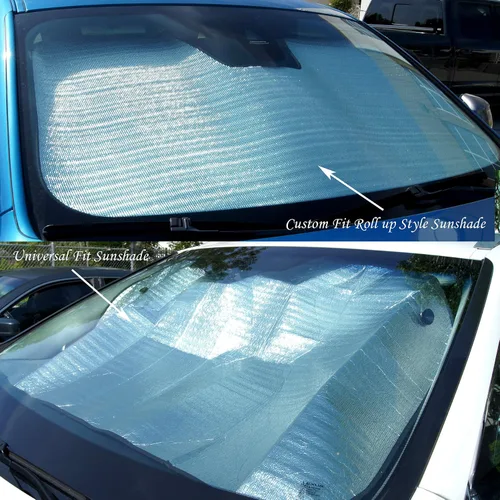 Vista 6 de RSS-270 - Parasol enrollable para parabrisas de automóvil, color plateado, juego de 1 pieza compatible con Nissan Leaf ZE0 2010-2017
