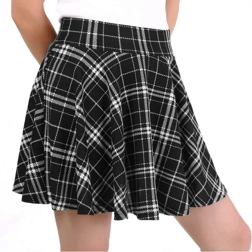 Vista 3 de DJT FASHION - Minifalda casual, plisada, acampanada y ajustada con shorts para mujer