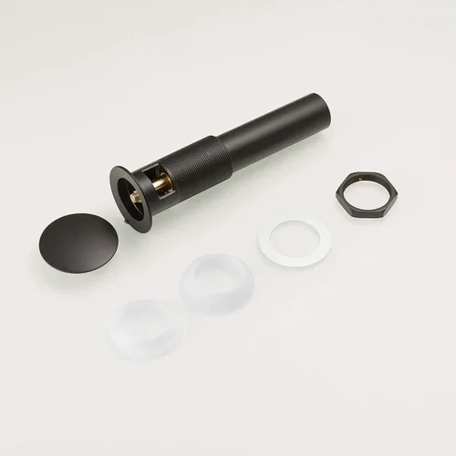 Vista 8 de BWE Tapón de drenaje negro para fregadero con desbordamiento, se adapta al orificio estándar del fregadero de baño de 1-1/2 a 1-3/4 pulgadas, negro