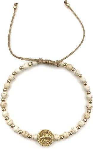 Vista 7 de St Benedict Coin and Natural Round Red Coral Beads Adjustable Bracelet for Women