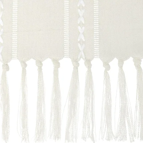 Vista 3 de uxcell Paquete de 1 camino de mesa rústico, caminos de mesa de granja con borlas, camino de mesa rústico para comedor, fiesta, boda, 13 x 63 Beige