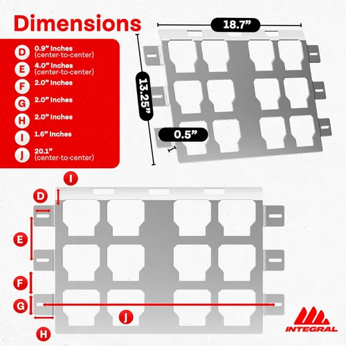Vista 6 de Integral Placa de montaje compatible con Milwaukee Packout - Placa base de aluminio para embalaje (placa completa)