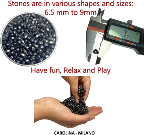 Vista 4 de 700 piezas de masilla de ferrita de cangrejos negros para adultos, piedras de ferrita para adultos, juguete de escritorio de oficina, cuentas