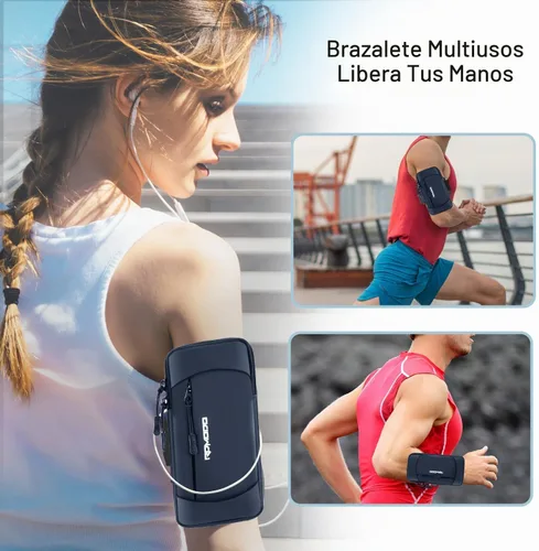 Vista 6 de Soporte para teléfono para correr, soporte para teléfono para iPhone 13, 14, 15, 16 Pro Max, Samsung, brazalete elástico ajustable para teléfono, 2