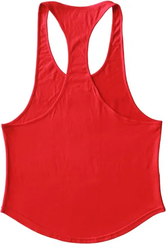 Vista 4 de GYMAPE Camiseta sin mangas de algodón para hombre con dobladillo de arco