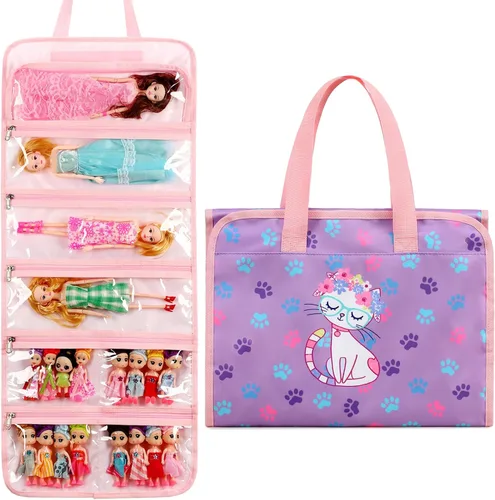 Vista 9 de Bolsa de Almacenamiento para Muñecas de Juguete, Estuche de Transporte Compatible con LOL Surprise Toys Dolls Omg, Organizador Colgante Bolsa