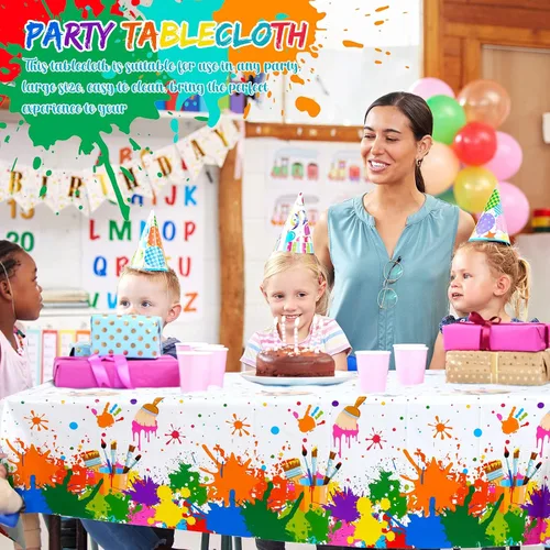 Vista 4 de 122 piezas de pintura artística para decoración de fiesta, suministros para sorbos y fiestas de arte, platos de pintura para artistas, servilletas