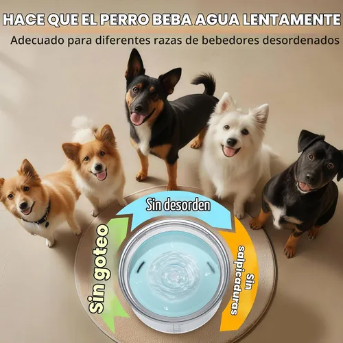 Vista 7 de Decflow Tazón de agua para perros de 1.2 galones, sin derrames, 4.5L de gran capacidad, cuencos para perros a prueba de derrames con disco flotante