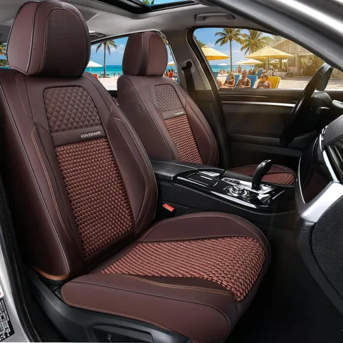 Vista 11 de Coverado - Fundas de asiento delantero de coche, fundas de asiento de cuero de lujo para automóviles, fundas de asiento de automóvil protectoras