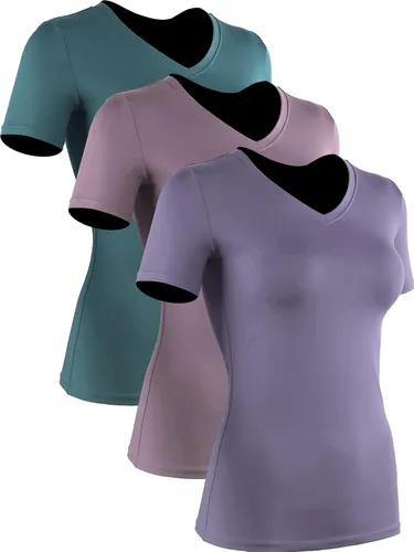 Vista 14 de CADMUS - Camisetas de compresión para mujer, paquete de 3/4/5 unidades, para correr, atléticas, de manga corta, para entrenamiento, yoga, gimnasio