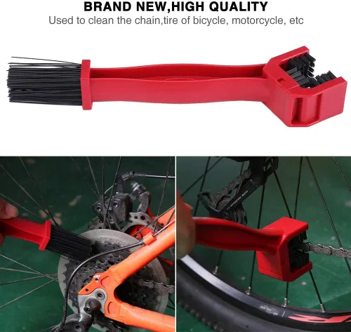 Vista 3 de Cepillo de limpieza de cadena para cadenas de motocicletas y bicicletas, diseño duradero de nailon y ABS, herramienta de limpieza ligera y eficiente