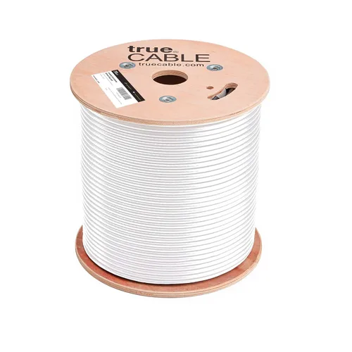 Vista 3 de TRUE CABLE Cable Ethernet Cat6A a granel de entierro directo, F/UTP, blindado F/UTP, 500 pies, blanco, impermeable, chaqueta OSP para exteriores