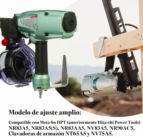 Vista 4 de Gancho de riel 889661M para colgador de herramientas Metabo HPT Compatible con Hitachi, aluminio ligero, ajuste amplio con distancia ajustable desde
