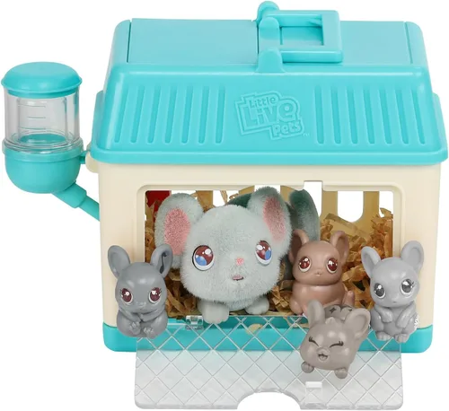 Vista 10 de Little Live Pets Paquete de juego de conejito bebé, colección de familia sorpresa de conejo mamá, regalos de Pascua desplegables interactivos