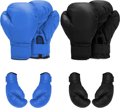 Vista 8 de 2 pares de guantes de boxeo para hombres y mujeres, guantes de entrenamiento de boxeo adecuados para principiantes y niños, juego profesional