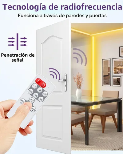 Vista 3 de HitLights Mini control remoto RF para DC 5/12/24V tira de LED de un solo color 12-Key, Magnetic, PWM Dimming Control, Wireless Dimmer 8 Dynamic
